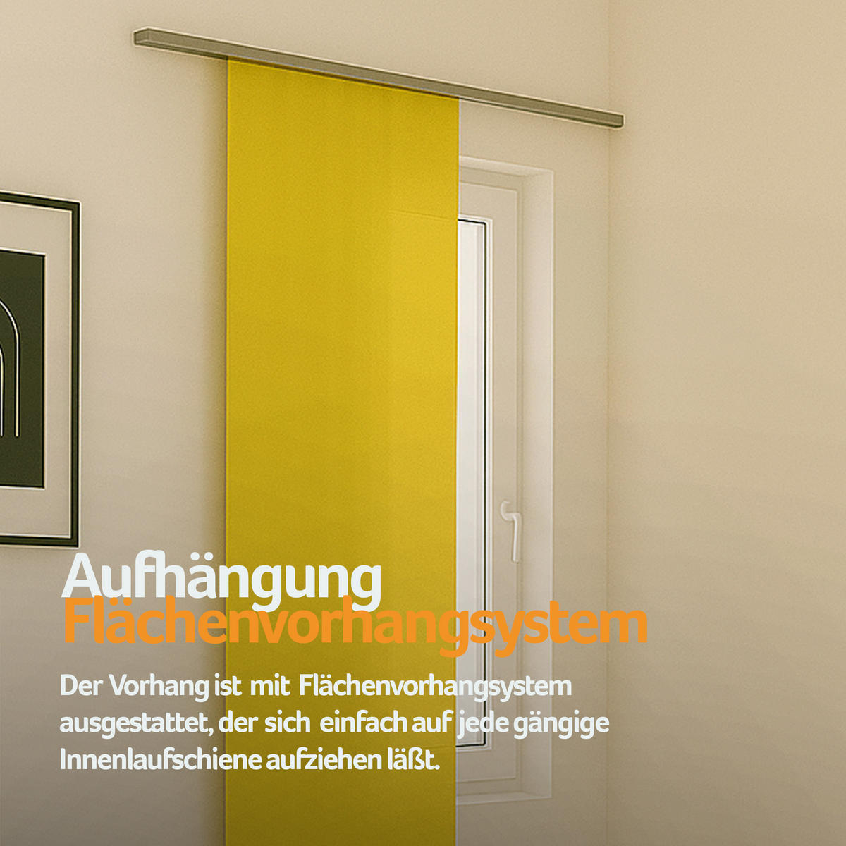 FLÄCHENVORHANG blickdicht 60x245 cm Gelb mit Technik - Hellgelb, Textil (60/245cm)