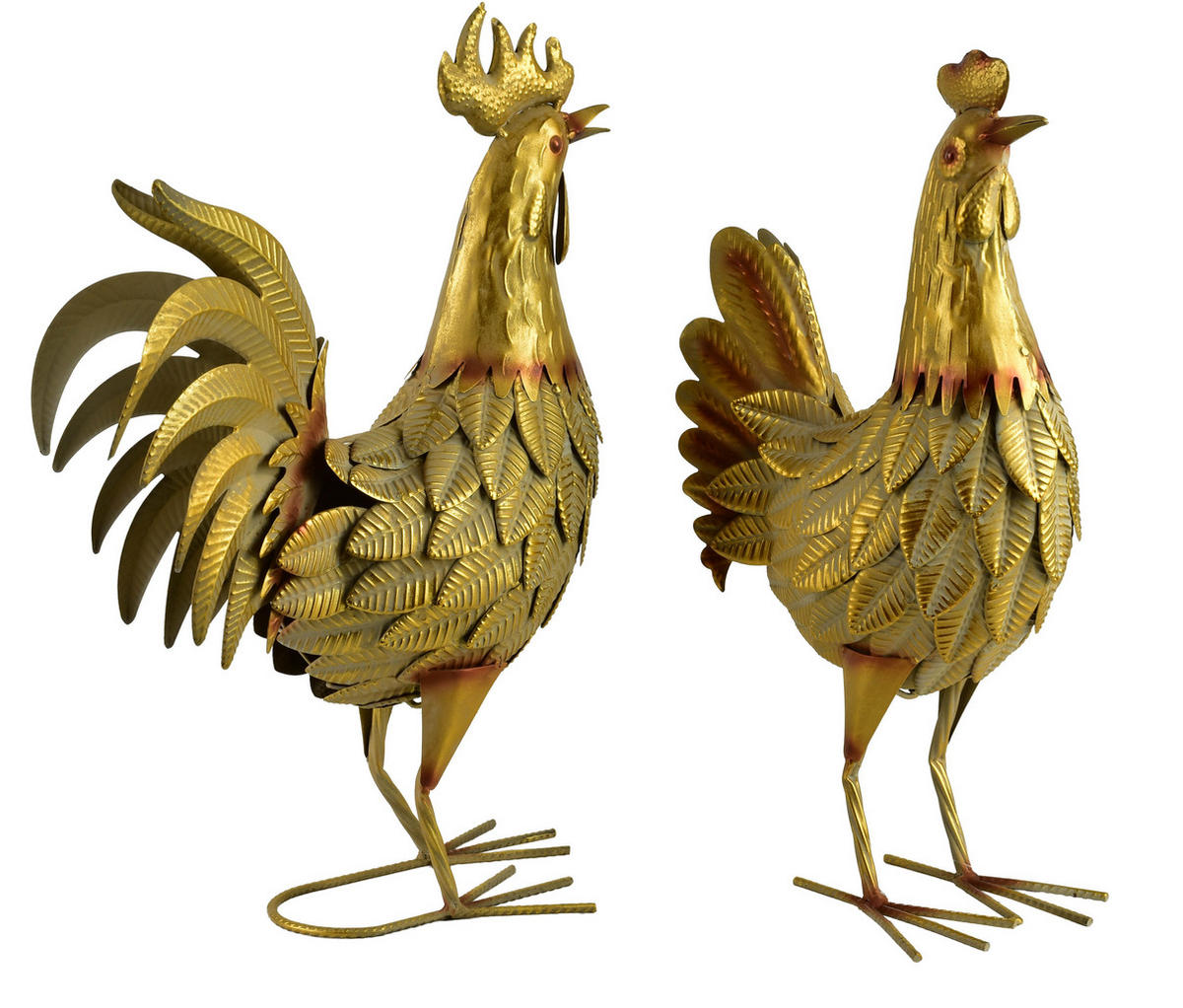 FIGURA KOHOUT CEDRIC, kov, zlatá, 15/42/53cm - zlatá, kov (45/55/18cm) - Mondex