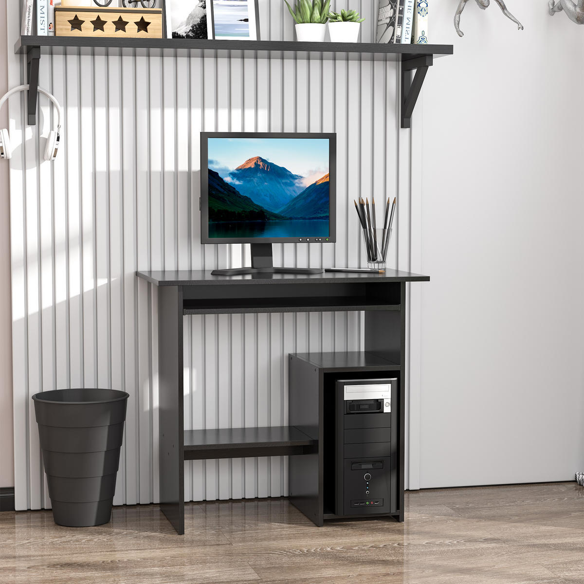 BÜROTISCH Schwarz 1 Stück - Schwarz, Holzwerkstoff (45/80/75cm) - GiPP