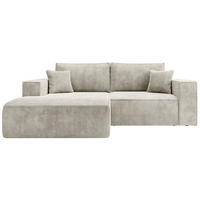 ECKSOFA Farese Mini mit Cordbezug Greige, links - Taupe/Schwarz, Textil (240/167cm) - Selsey