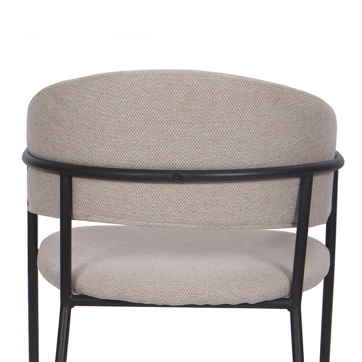 STUHL OVO gespolsterter - beige - Glamour Chenille - Beige/Schwarz, Textil/Metall (56/79/54cm) - NEW HOME