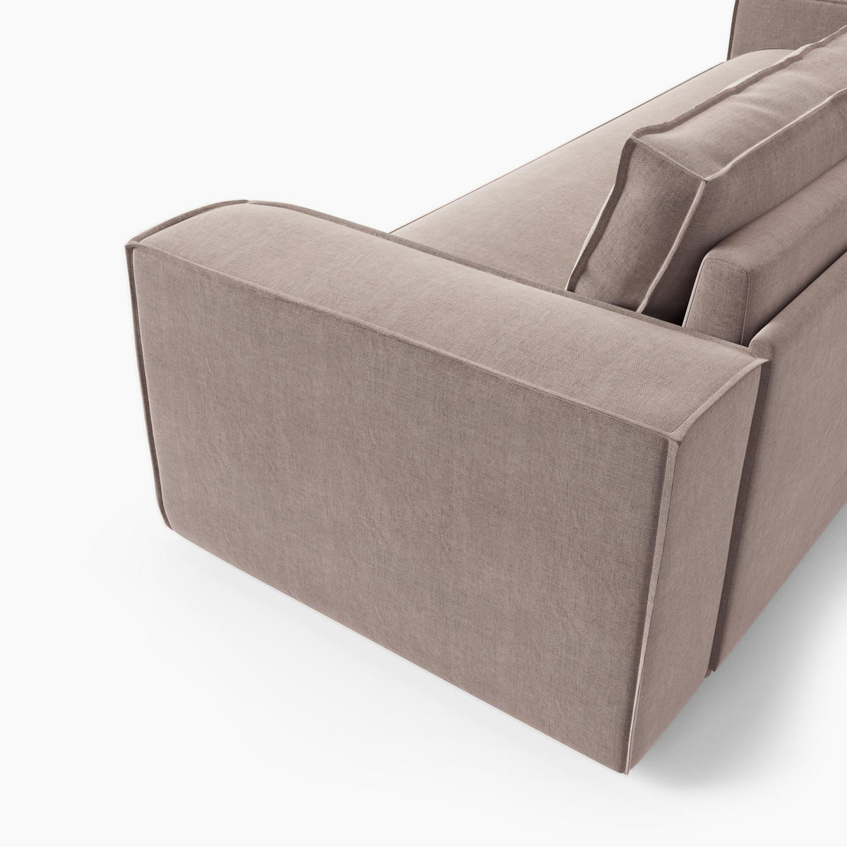 SCHLAFSOFA GERADE Samt Taupe 234cm - Taupe, Textil (234/90/100cm) - Sia Home