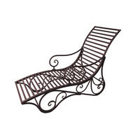 SONNENLIEGE Mira Braunschwarz Stahl Liegebank Wetterfest Gartenliege - Braun, Metall (55/101/146cm) - DELUKE