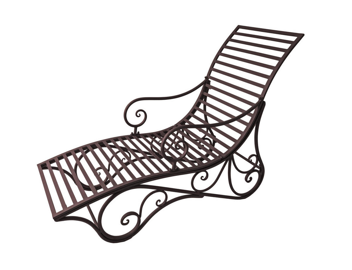 SONNENLIEGE Mira Braunschwarz Stahl Liegebank Wetterfest Gartenliege - Braun, Metall (55/101/146cm) - DELUKE