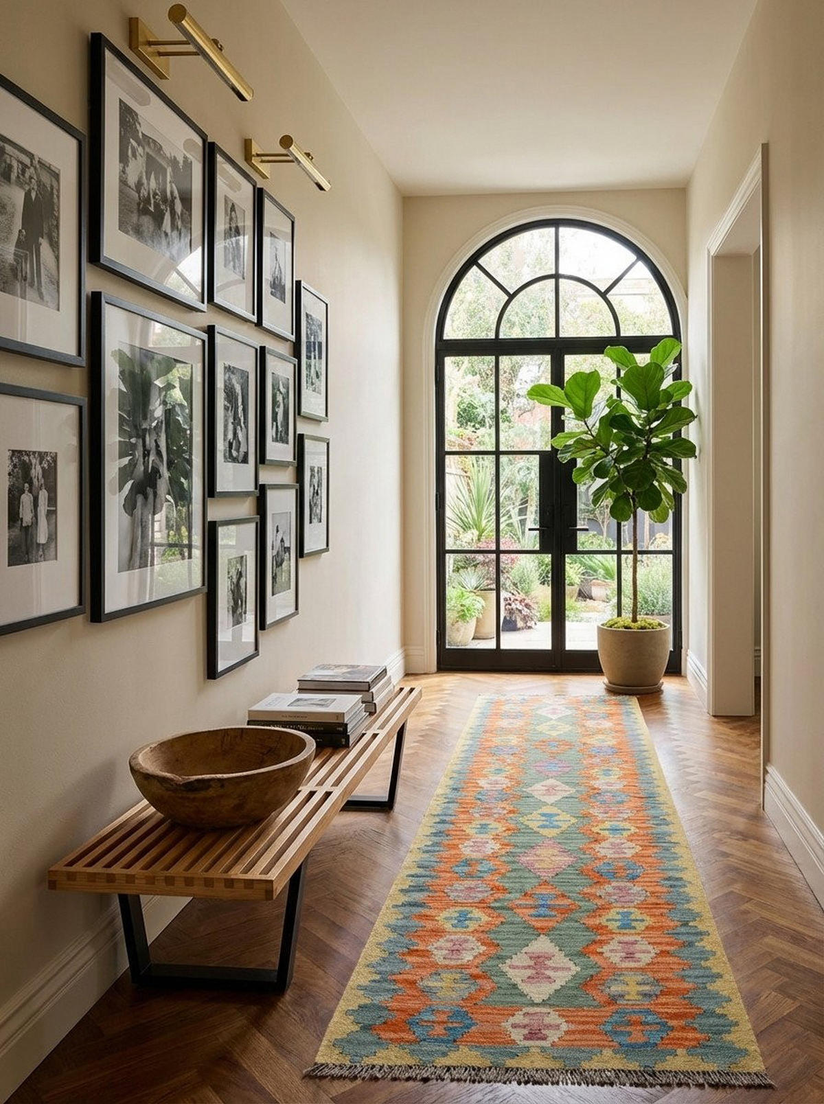 HANDWEBTEPPICH Kelim Gashgai Grün 248/61 cm Schurwolle - Grün, Textil (61/248cm) - Looma