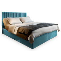 BOXBETT MURLO 180x200 cm mit Matratze und Topper - Blau - Hellblau, Holz (180/200cm) - MASSENO