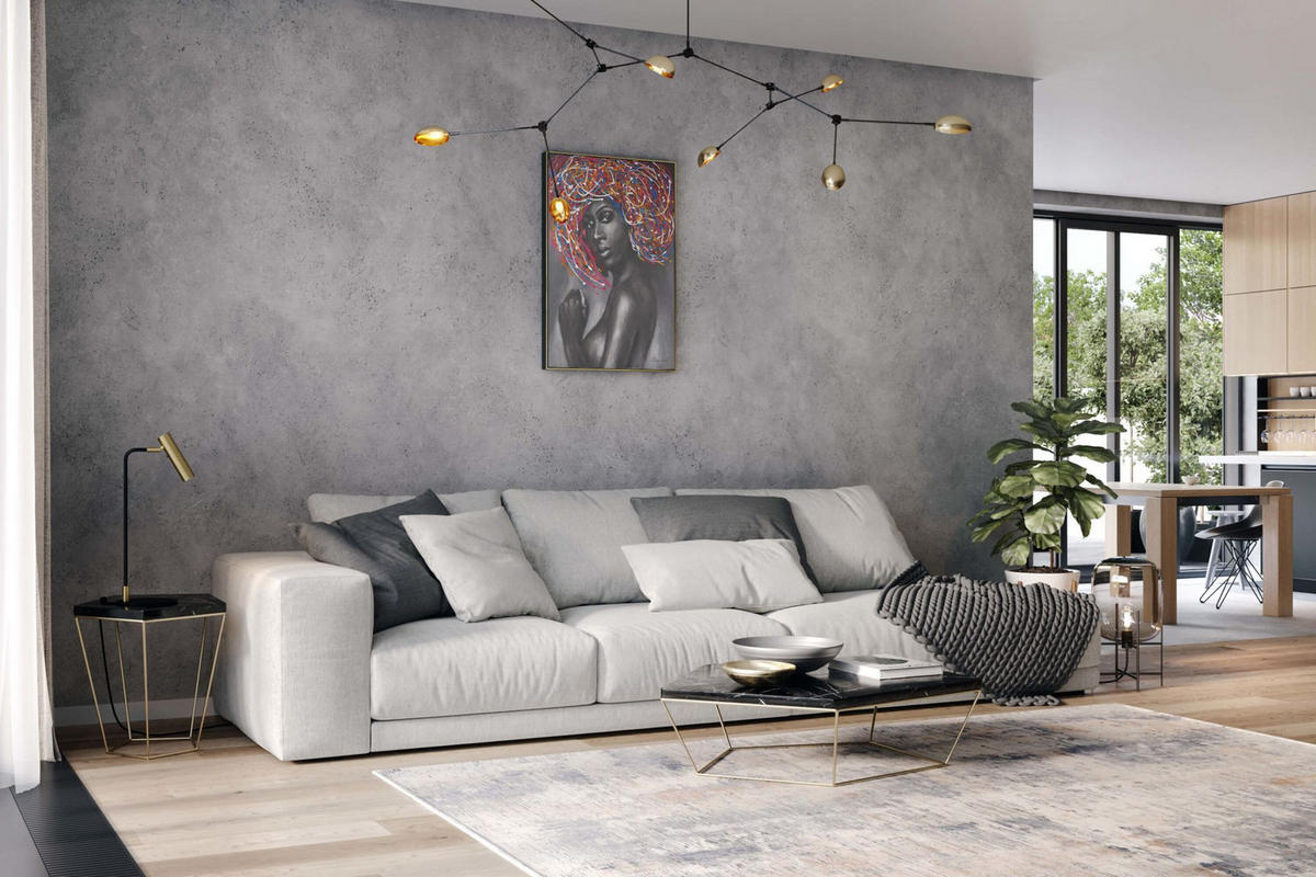 RUČNE MAĽOVANÝ AKRYLOVÝ OBRAZ 60/90 cm, hnedý, abstraktný geometrický motív - hnedá, drevo/textil (60/90cm) - KUNSTLOFT