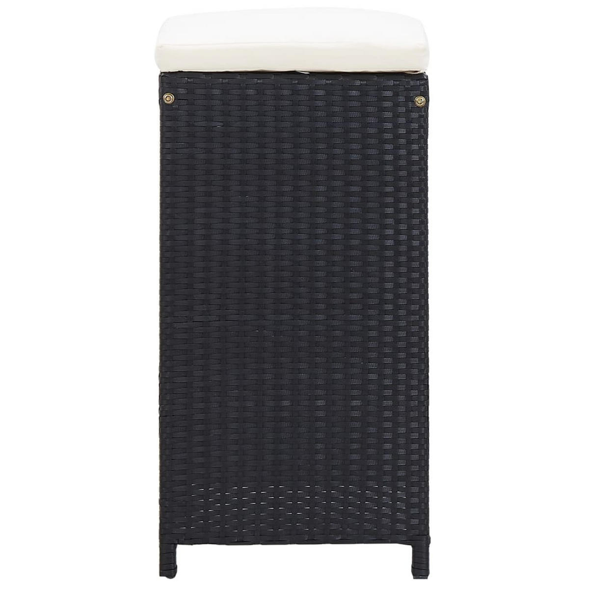 GARTENBAR-SET 9Er Set Poly Rattan Schwarz - Schwarz, Kunststoff - vidaXL