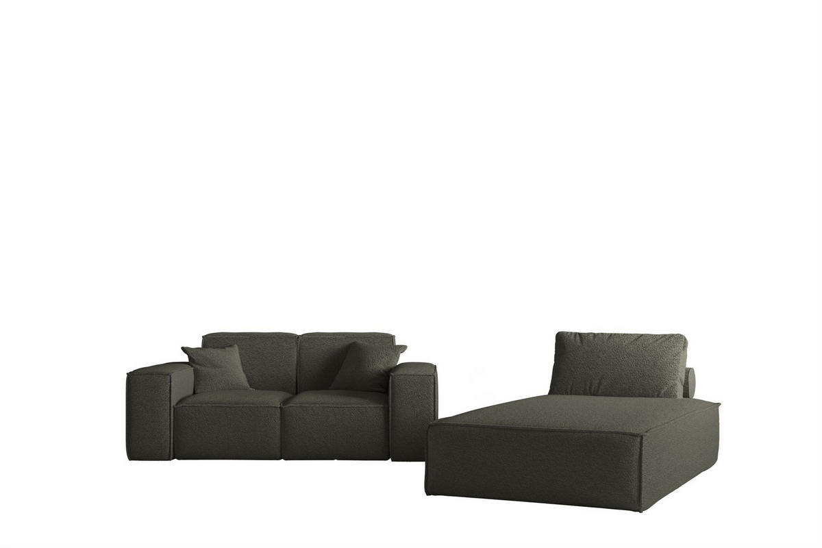SOFA Sezlong Celes Premium 2er-set - Jadegrün, Holzwerkstoff/Textil (110/95/194cm) - Fun Möbel