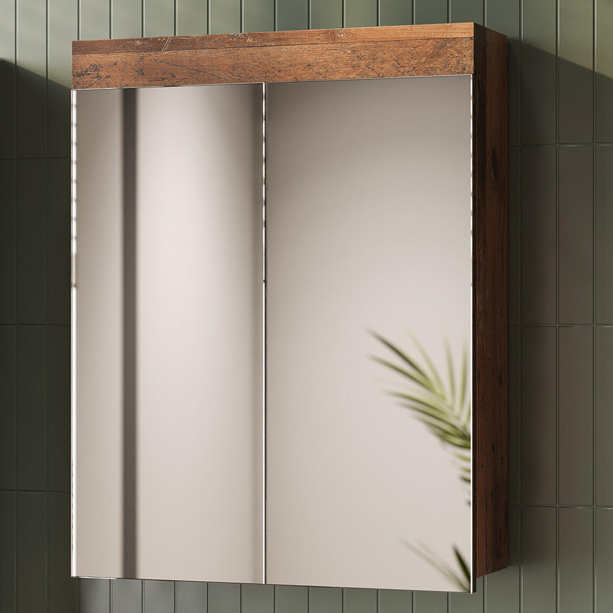 BADSPIEGELSCHRANK Luna Oldstyle 60 x 77 cm - Braun, Holzwerkstoff (60/77/17cm) - Vicco