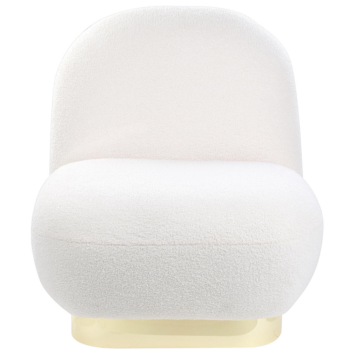 SESSEL Bouclé weiß/gold LovIisa - Goldfarben/Weiß, Textil (62/76/70cm) - Beliani