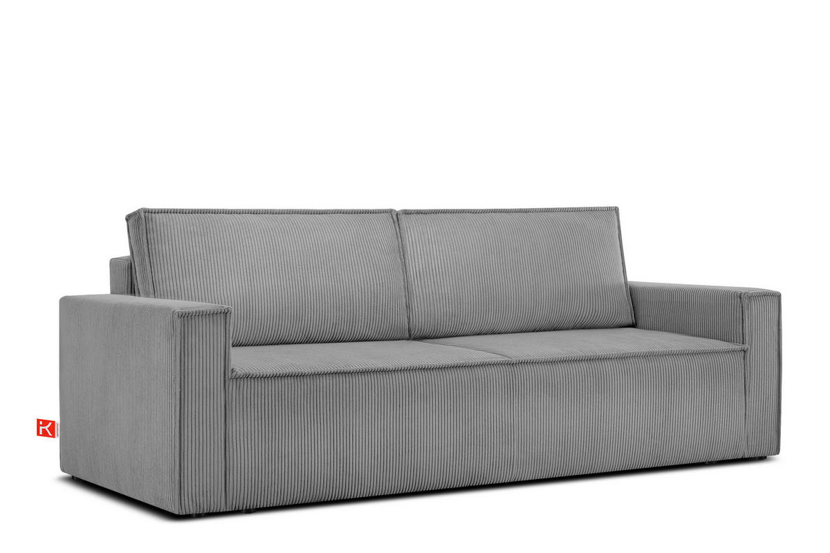SCHLAFSOFA NAPI in Pet Friendly Cord-Stoff, hellgrau - Hellgrau/Schwarz, Textil (228/89/101cm) - KONSIMO®