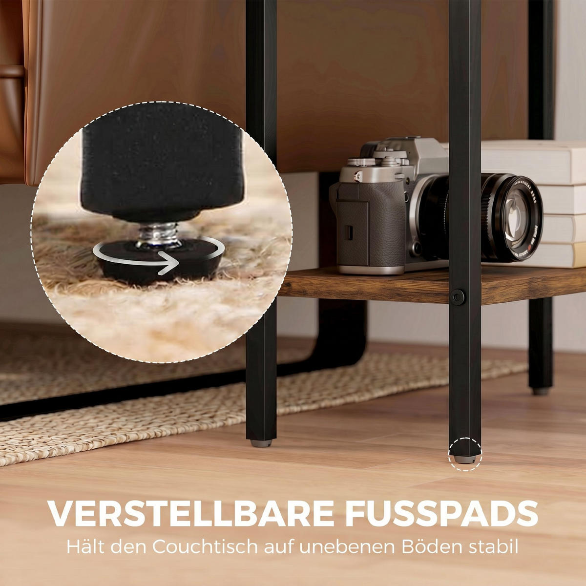 BEISTELLTISCH Rostfarben 43.0/18.0/62.5cm - Rostfarben, Holzwerkstoff (43/18/62.5cm)