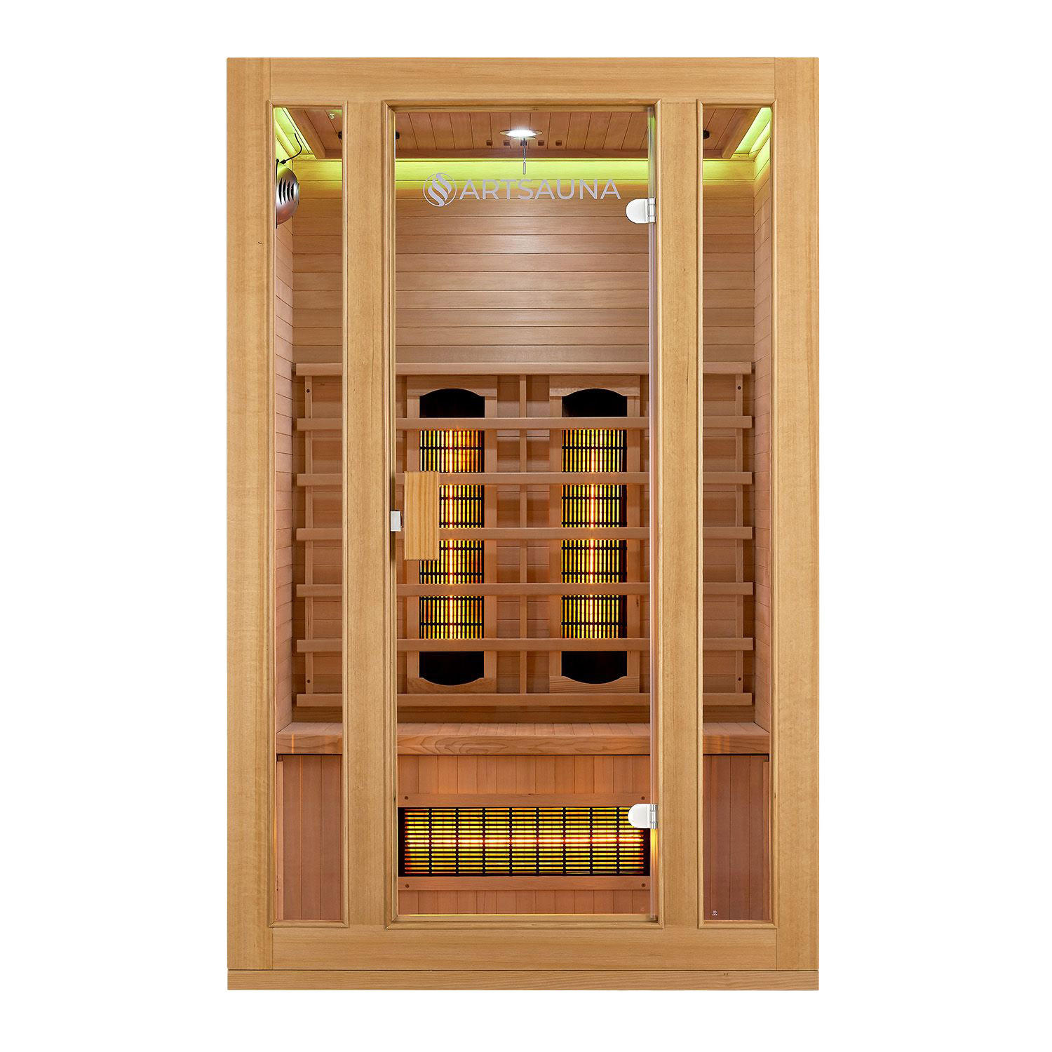 INFRAROTKABINE Nyborg S120V mit Vollspektrum-, Flächenstrahler & Hemlockholz - Naturfarben, Holz (120/190/105cm) - Artsauna
