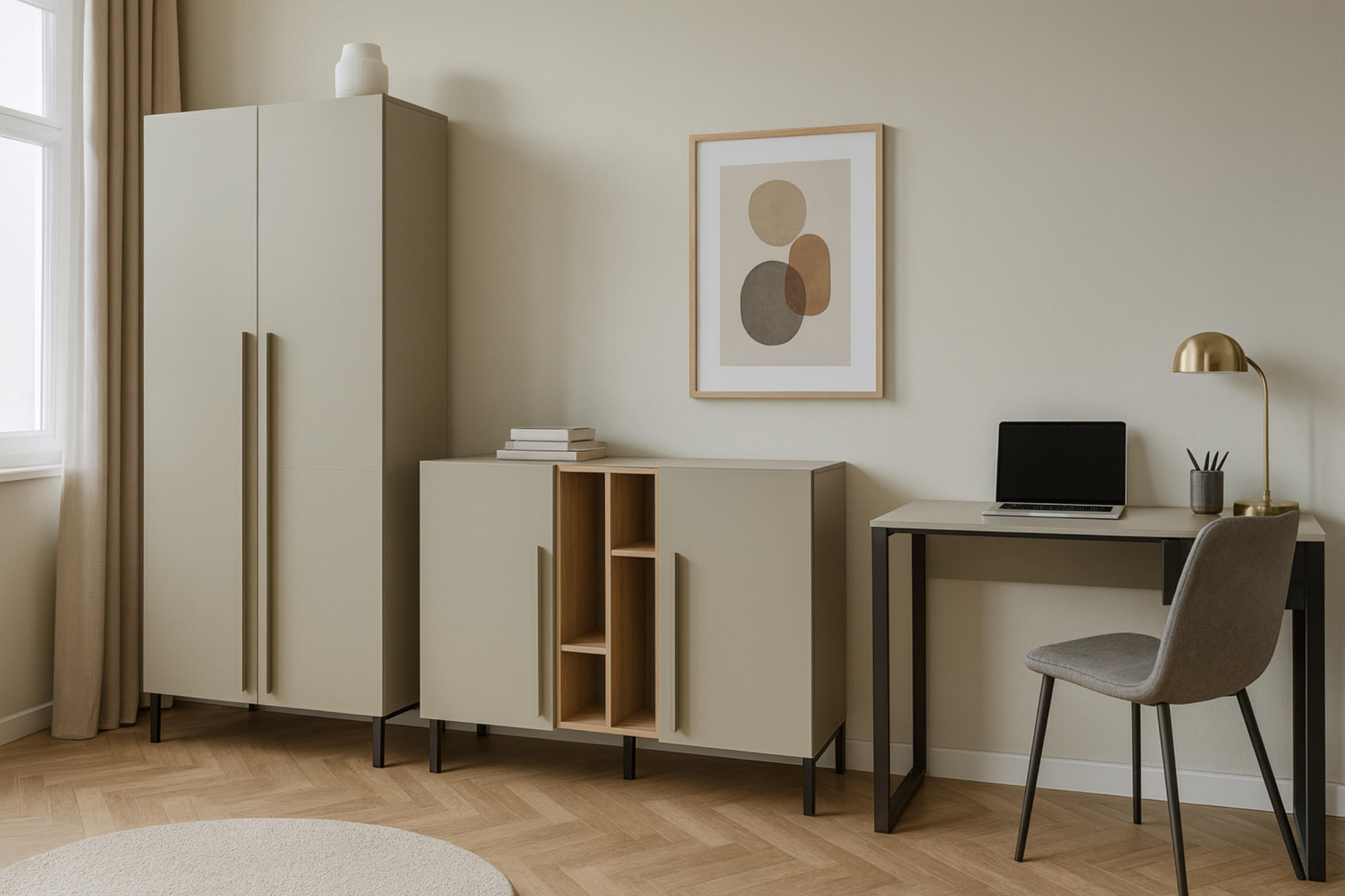 Thumbnail - Deine Möbel 24 Jugendzimmer-Set, Eukalyptusholz, Eiche, Schwarz, Holzwerkstoff, 335x195x56 cm, Kinder- & Jugendzimmer, J...