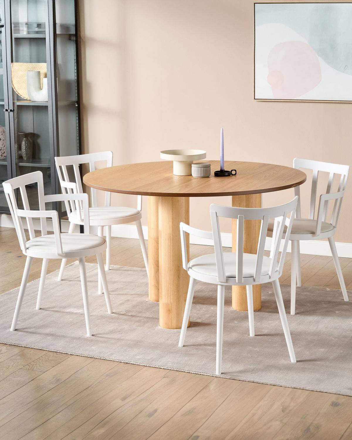 ÉTKEZŐSZÉK 4 darabos Szett Műanyag Fehér Morill - fehér, műanyag (49/77/52cm) - Beliani