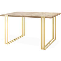 ESSTISCH Stella rechteckig ausziehbar, Sonoma Eiche 140-260/80/76 cm - Goldfarben/Sonoma Eiche, Holzwerkstoff/Metall (140/80/76cm) - WFL GROUP