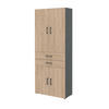 AKTENSCHRANK - 4 Türen, 2 Schubkästen - Anthrazit/Hickory - Eichefarben, Holzwerkstoff (80/212.5/34.4cm) - Röhr
