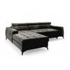 ECKSOFA L Form Arkucio Mini Schwarz 260/200/95 cm Links mit Schlaffunktion - Schwarz, Textil/Metall (200/260cm) - AX Living