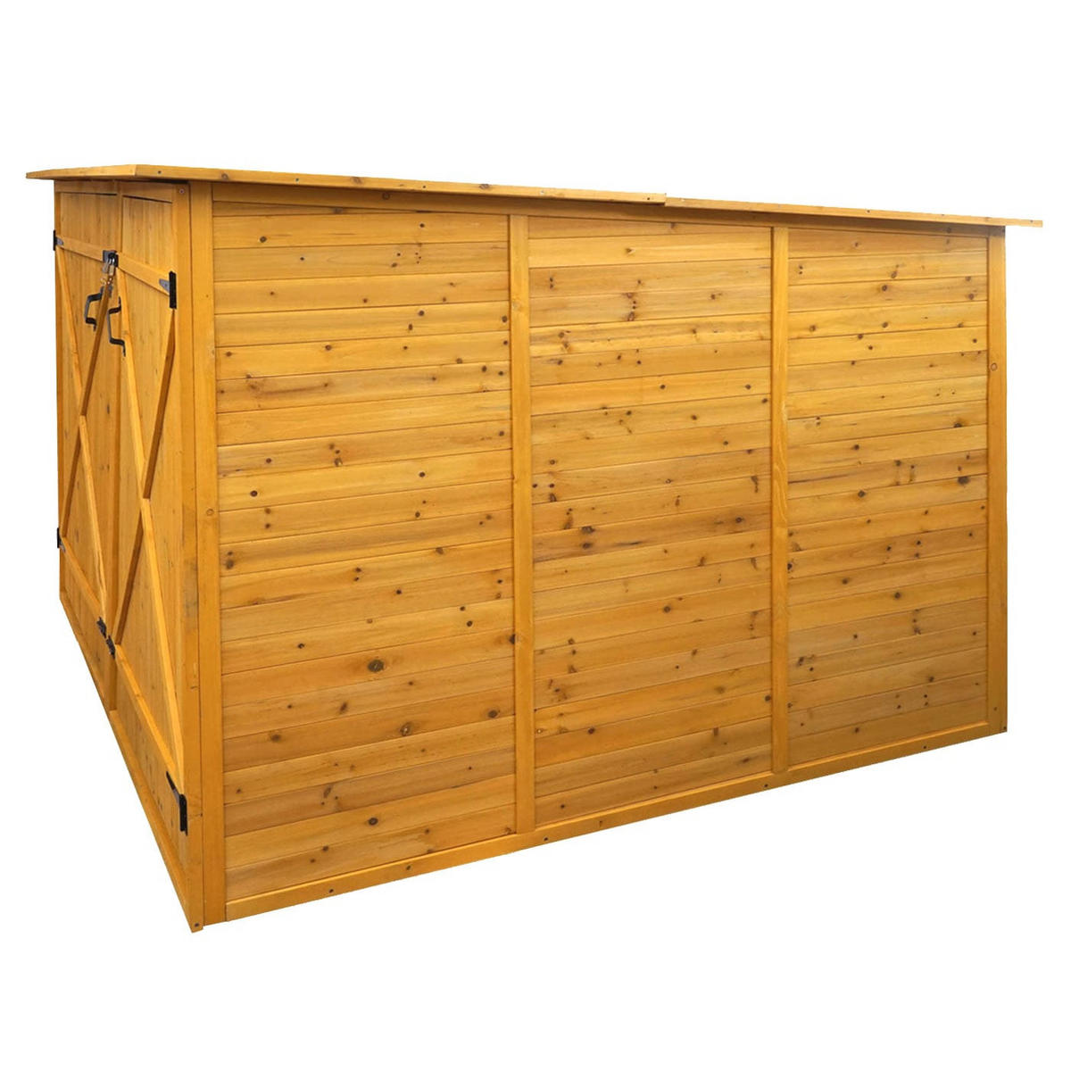 FAHRRADGARAGE 2er 151x200x200cm Braun - Braun, Holz (200/151/200cm) - PROREGAL