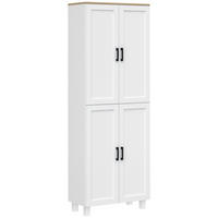 HIGHBOARD DE-11153 4 Türen & 2 verstellbare Böden Weiß - Weiß, Holzwerkstoff (30/170.5/60cm) - ComfortXL