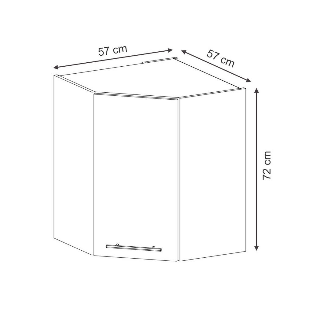 Thumbnail - Vicco Eckhängeschrank, Dunkelblau, Anthrazit, Holzwerkstoff, 3 Fächer, Formgebogen, 57x72x34.1 cm, Küchen, Küchenmöbel, ...