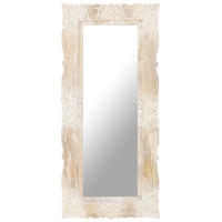 SPIEGEL Weiß 110x50 cm Mango Massivholz - Weiß, Holz (50/110/1cm) - furnicato