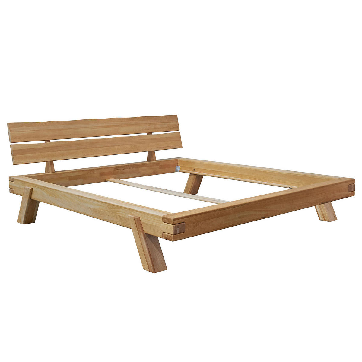 MASSIVHOLZBETT - Buche massiv - Buchefarben, Holz (180/200cm) - home24