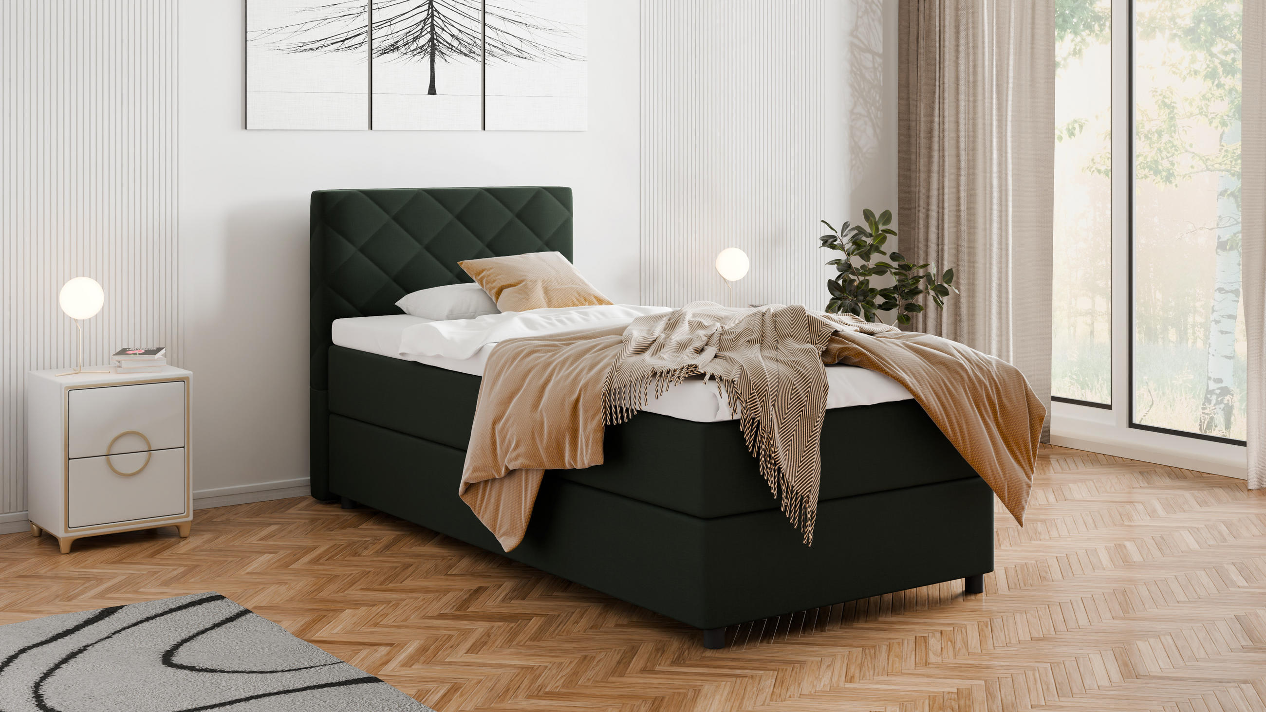 Homesy Boxbett Grün 100x200 cm