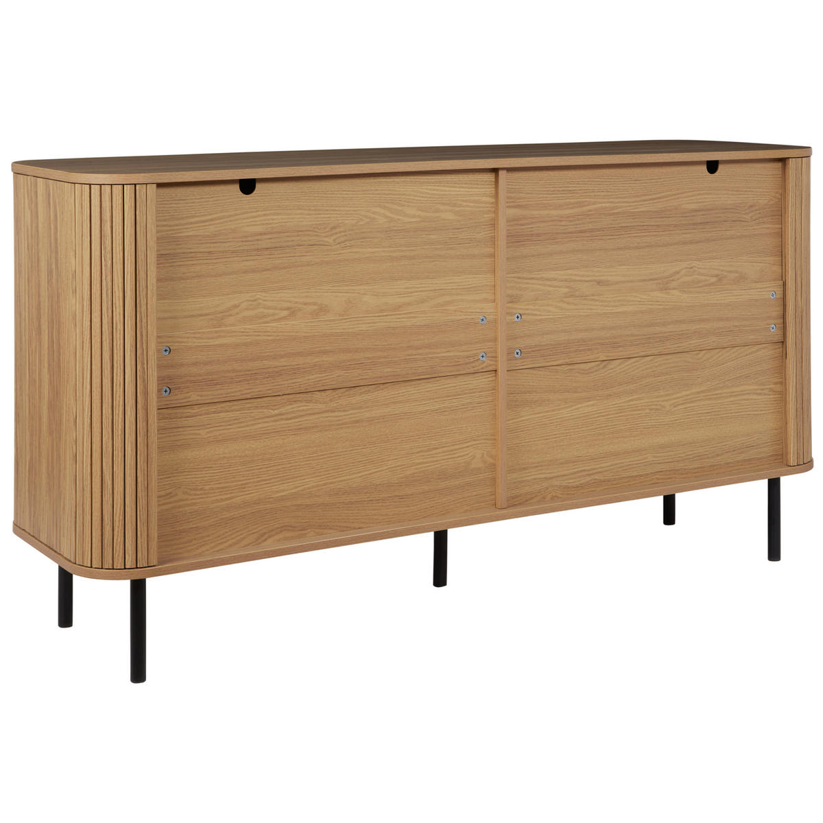 KOMMODE mit 6 Schubladen Braun Bradley - Schwarz/Braun, Holzwerkstoff (153/81/47cm) - Beliani