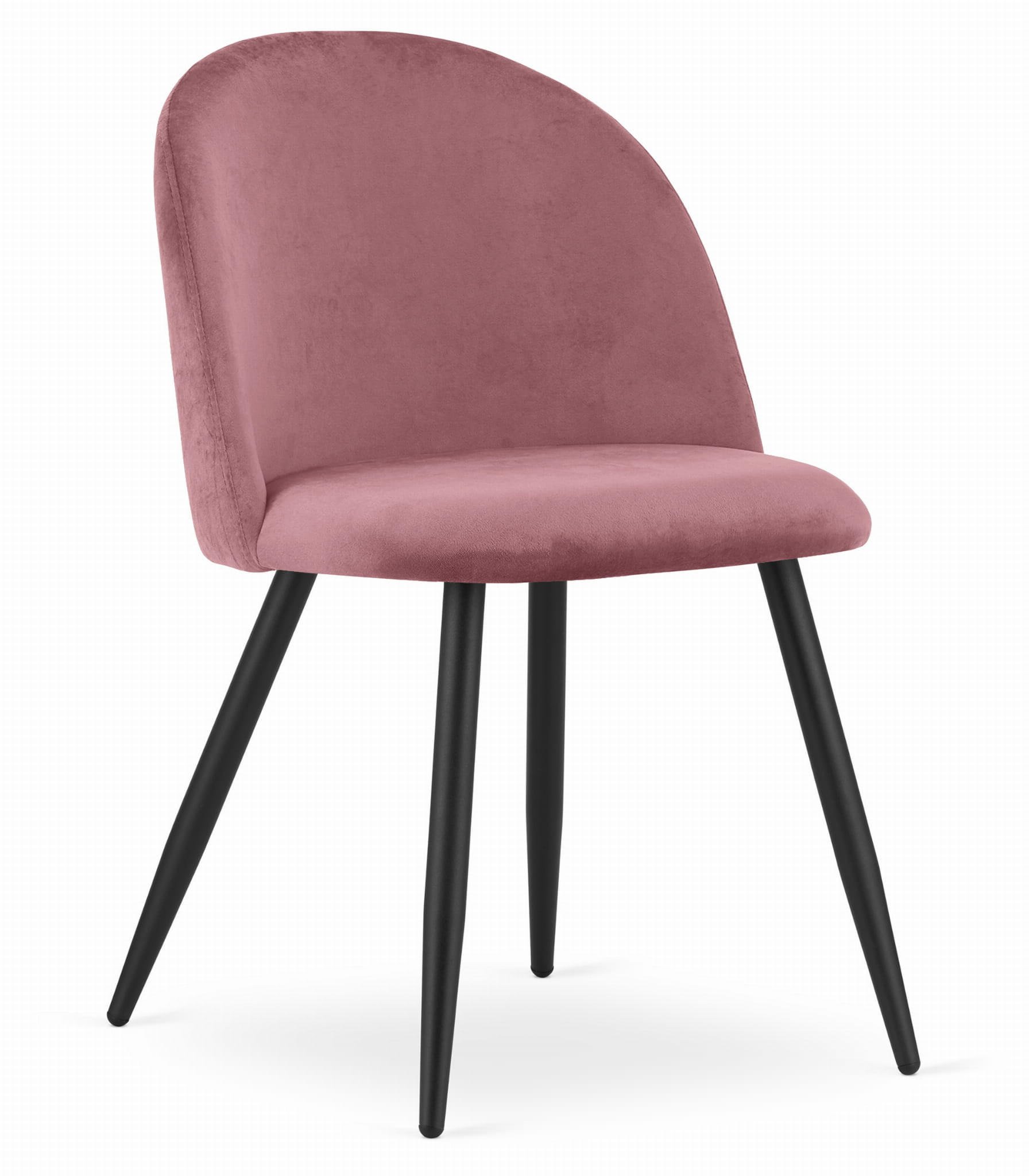 ESSZIMMERSTUHL BELLO dunkelrosa Sitz, schwarze Beine - Dunkelrosa/Schwarz, Textil (46/76.5/42.5cm) - Valora