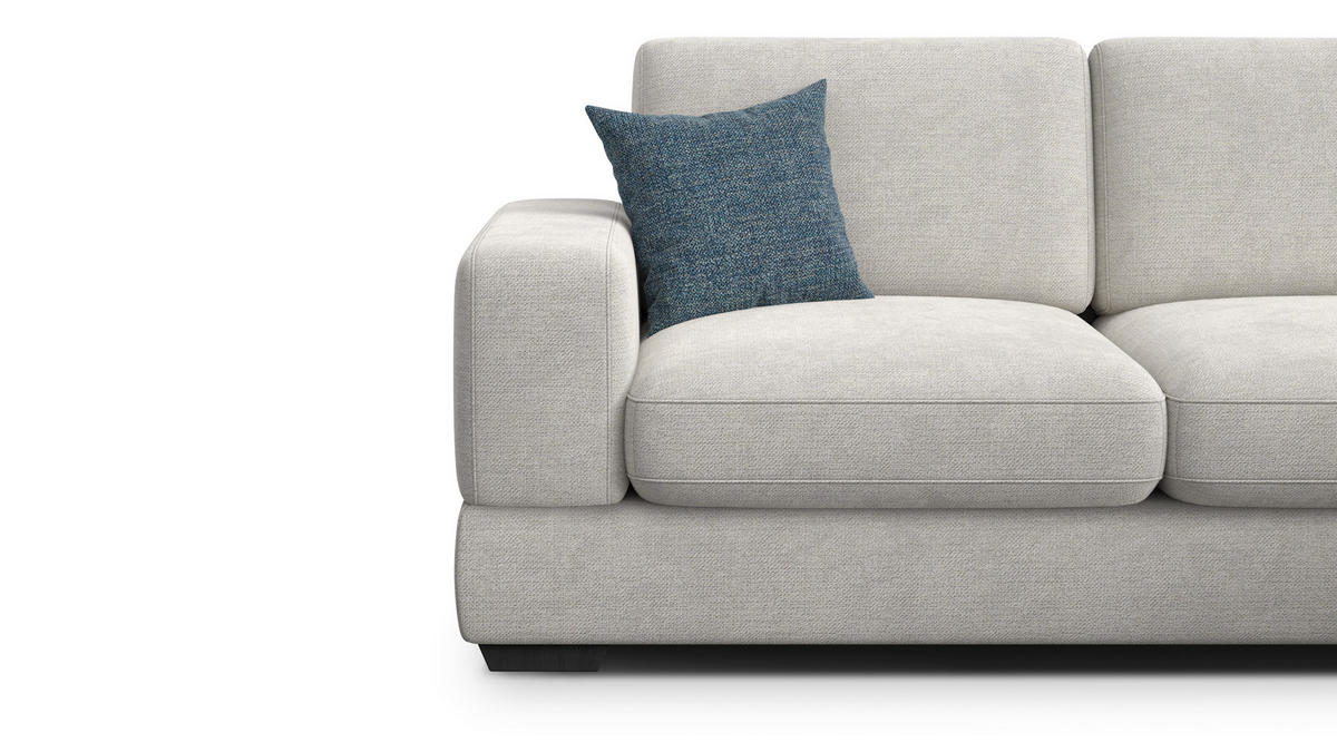 ECKSOFA OTTO 4-Sitzer, creme - Creme/Schwarz, Holz/Textil (279/159cm) - Courtois Laville