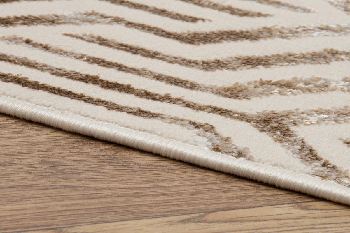 TEPPICH CRYSTAL Creme Braun 180/250 cm - Creme/Braun, Textil (180/250cm) - Tapiso