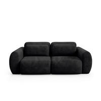 SOFA Camilla 3 Sitzplätze Schwarz - Schwarz, Holz (266/95/121cm) - Petits-meubles