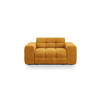 SOFA Kendal aus Samt senf 2 Sitzplätze - Dunkelgelb, Textil (156/79/103cm) - Micadoni