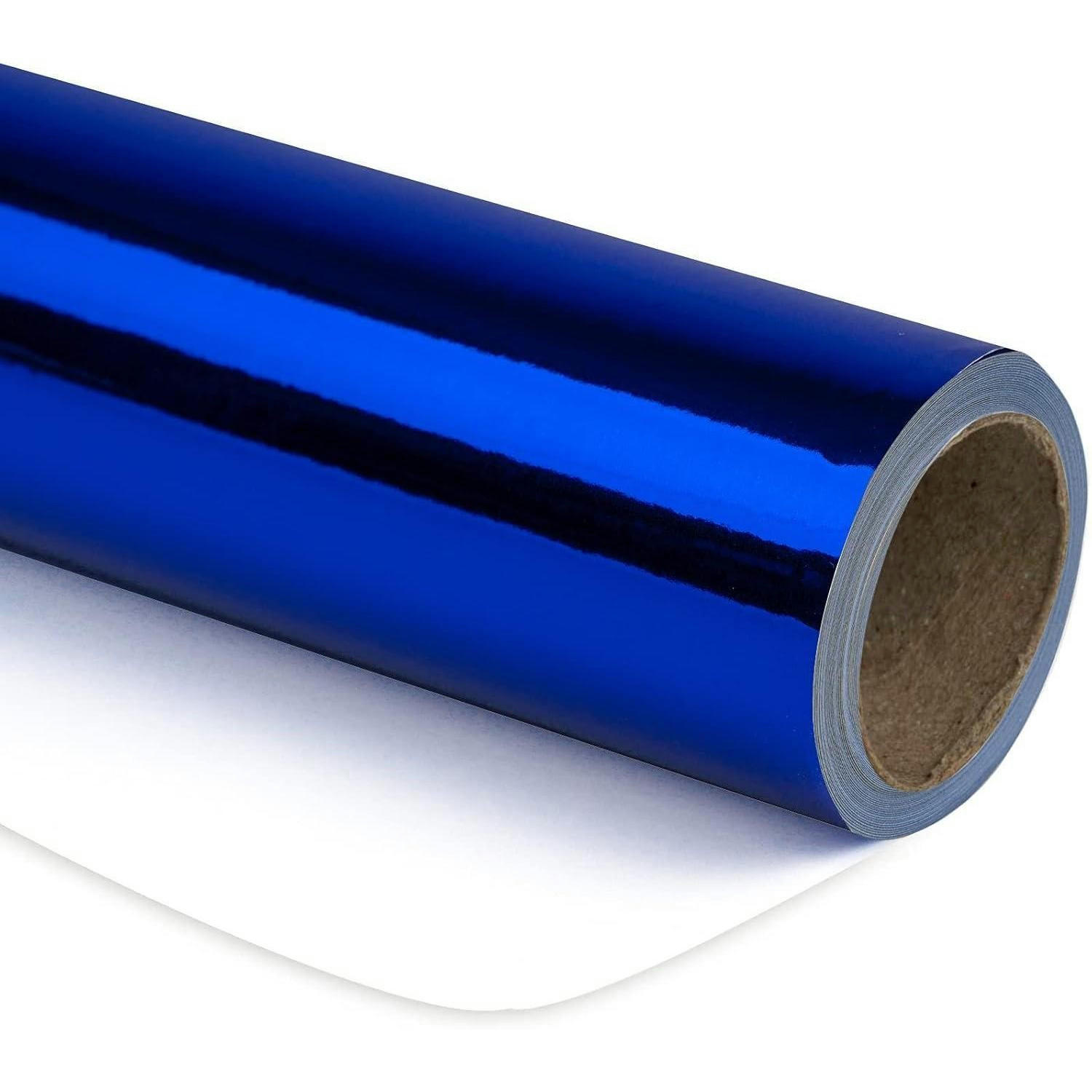 GESCHENKPAPIER Metallic Königsblau 43 cm x 10 m - Blau, Papier (4/44/4cm)
