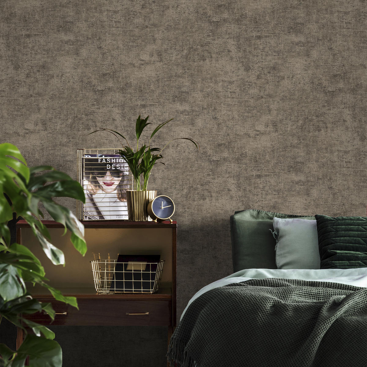VLIESTAPETE - Concrete Metallic Bronze - Bronzefarben, Papier/Kunststoff (52/1000cm) - Easy Decor