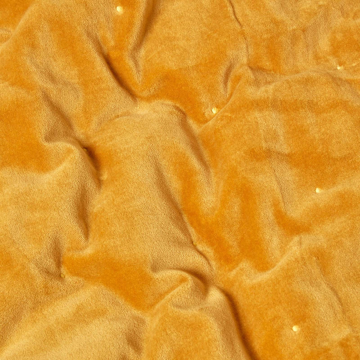 SAMT-KUSCHELDECKE 120/150 cm, Baumwolle wattiert - Dunkelgelb, Textil (125/150cm) - Homescapes