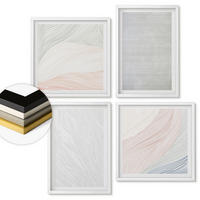 WANDBILDER 4er-Set - 50x50 cm & 40x60 cm Weißer Rahmen - Leuchtende Strukturen, Sandmuster - Weiß, Kunststoff (50/50cm) - ArtPrintCave