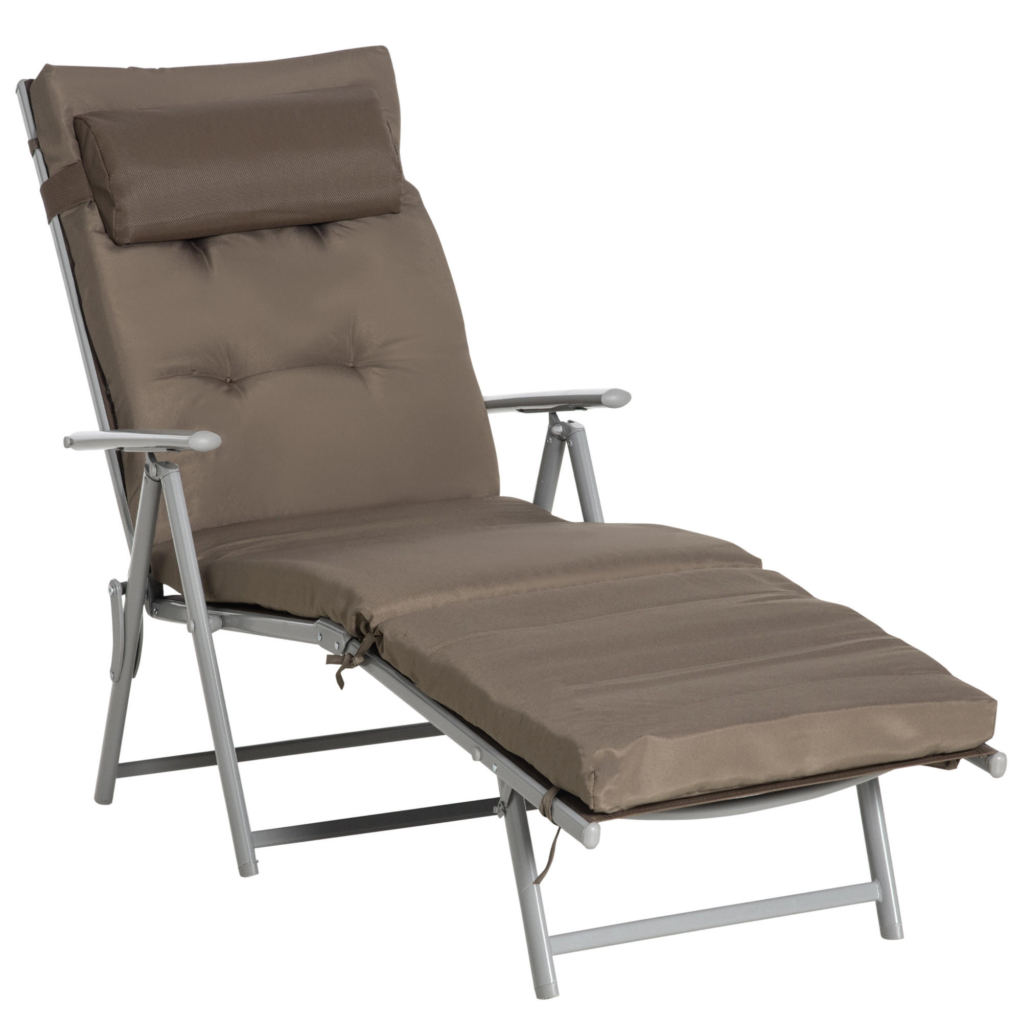 Outsunny Sonnenliege, Braun 63.5x100.5x137 cm