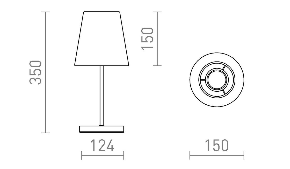 TISCHLEUCHTE NYC/CONNY 15/15 Polycotton weiß 11 W - Weiß, Textil (15/15/36cm) - Rendl