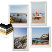 WANDBILDER 4er-Set - 50x50 cm & 40x60 cm Weißer Rahmen - Ansichten von Griechenland, Łódź, Häuser - Weiß, Kunststoff (50/50cm) - ArtPrintCave