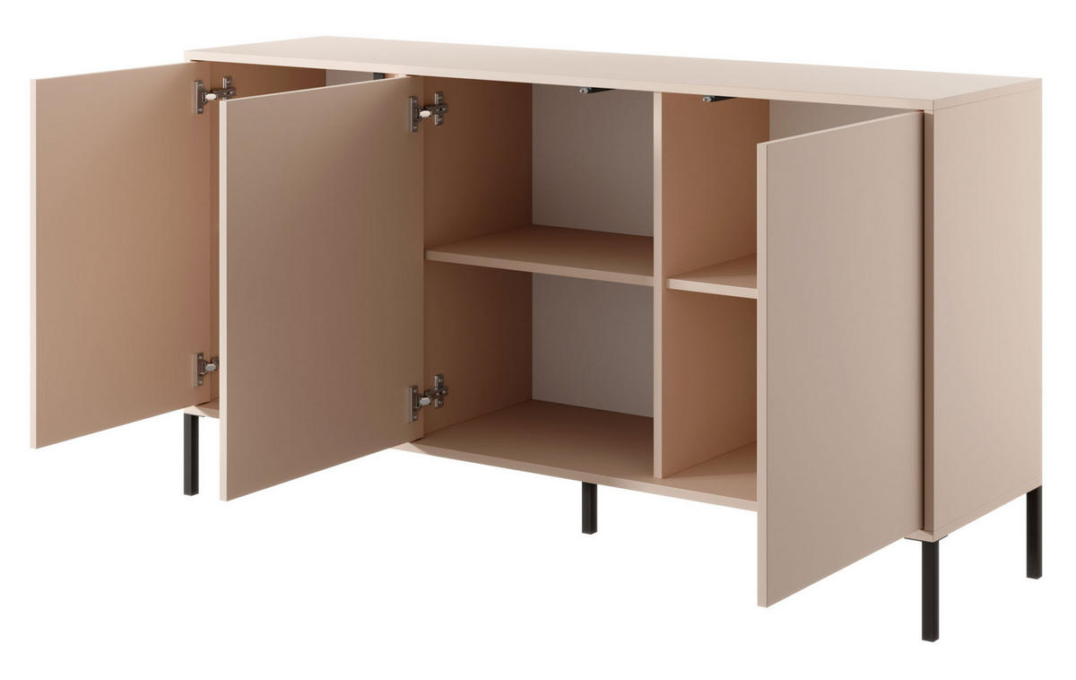 KOMMODE Dast beige 153 / 39,5 / 81cm - Beige, Holz/Holzwerkstoff (153/81/39.5cm) - Feldmann-Wohnen
