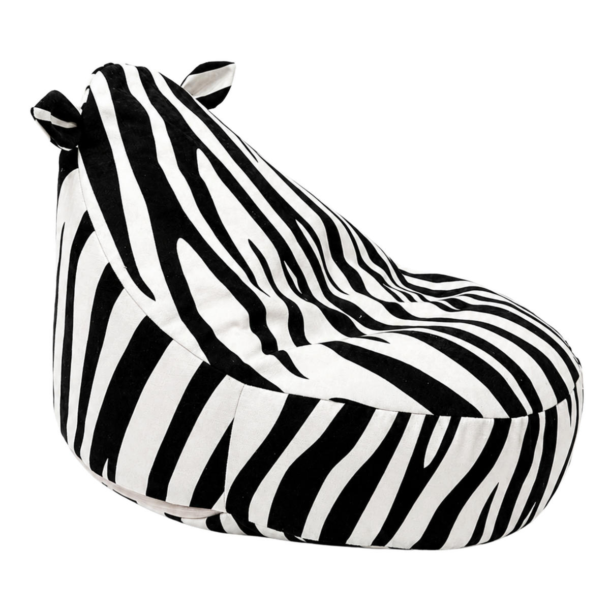 KINDER-SITZSACK Zebra – weicher Beanbag-Sessel fürs Kinderzimmer - Weiß, Textil (58/50/67cm) - Bees & Blooms