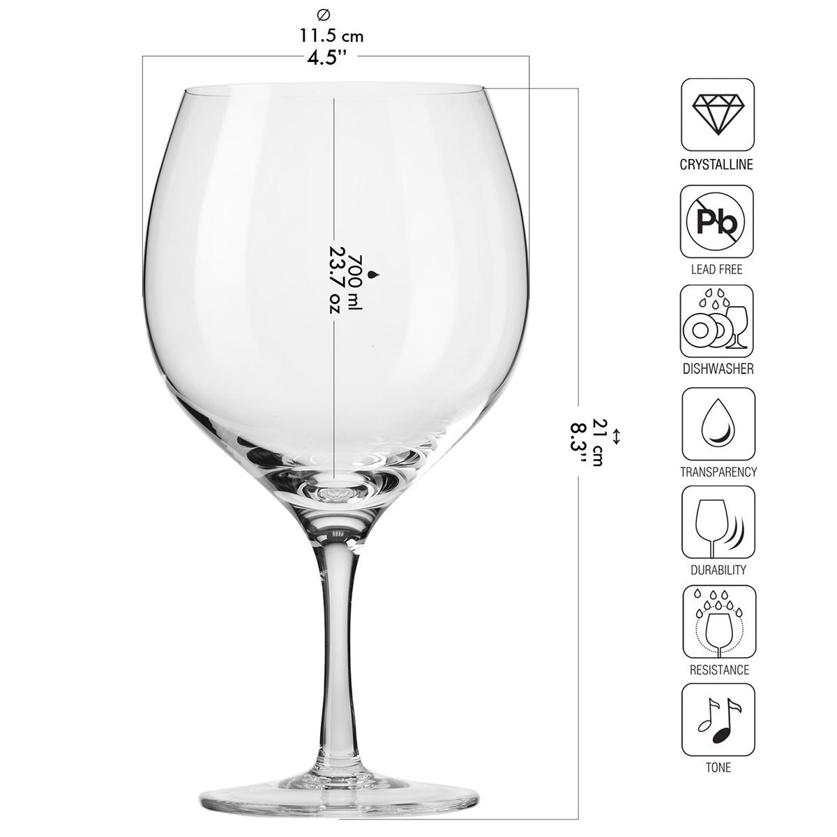GIN & TONIC GLÄSER Harmony, 6er-Set, 700 ml - Transparent, Glas (0.7L) - Krosno Glass