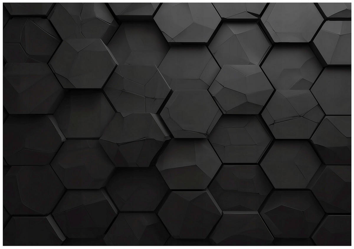FOTOTAPETE Jungen Sechsecke Schwarz 250x175 cm - Multicolor, Papier (250/175cm) - Wallarena