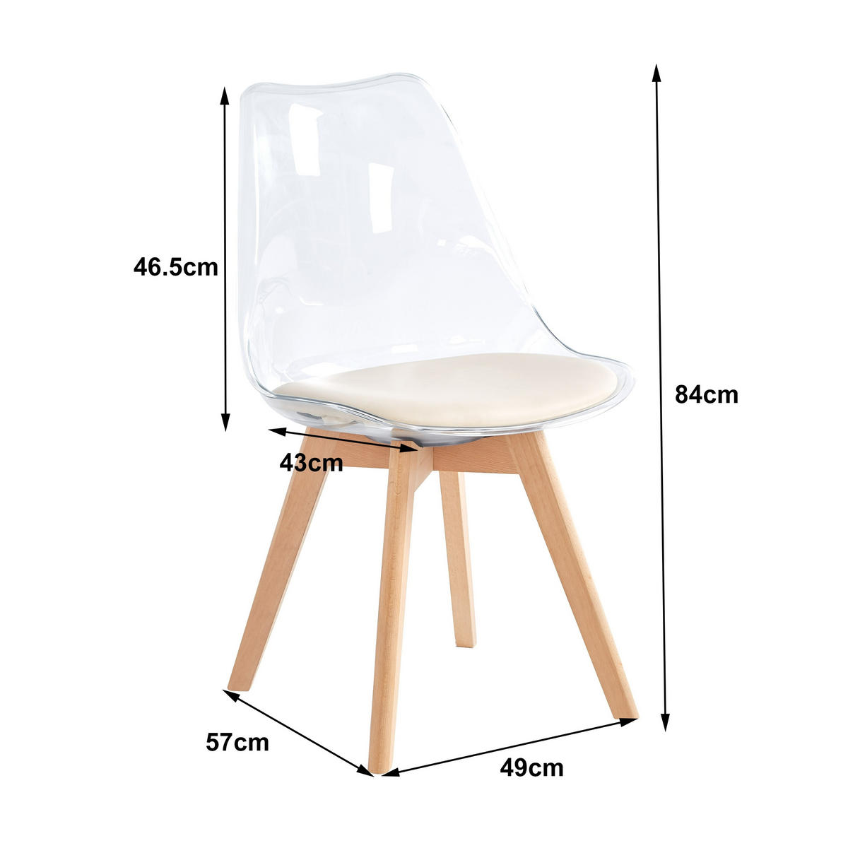 STUHL 4er-Set ABS Weiß - Weiß, Kunststoff (49/84/57cm) - Nordlys