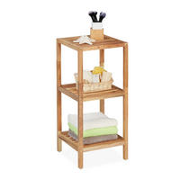 BADREGAL - Hellbraun, Holz (36/79/36cm) - Relaxdays