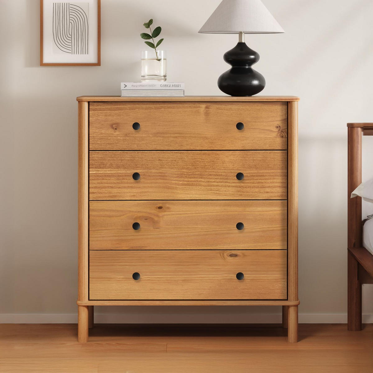 KOMMODE APOANA - Eichefarben, Holz (90/99/40cm) - IDIMEX