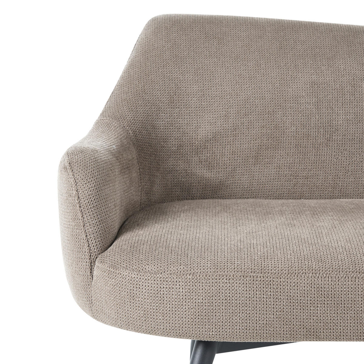 ESSZIMMERBANK 2-Sitzer Stoff Taupe Arendal - Taupe, Textil (134/79/58cm) - Beliani